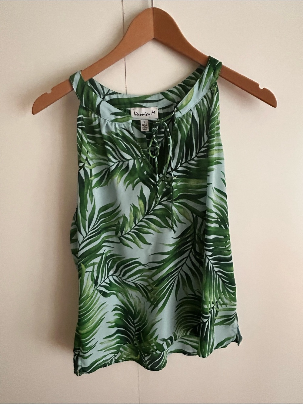 Veronica M Green Palm-Print Halter Camisole